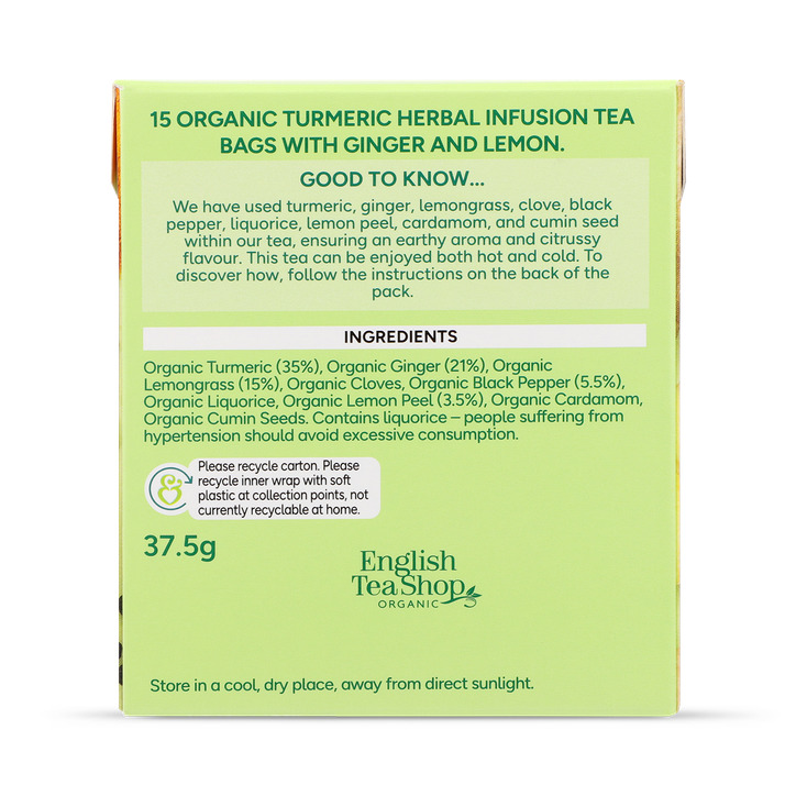Holland & Barrett Turmeric, Ginger & Lemon Tea 15 Tea Bags